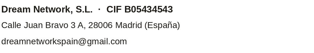 Responsable y correo de contacto